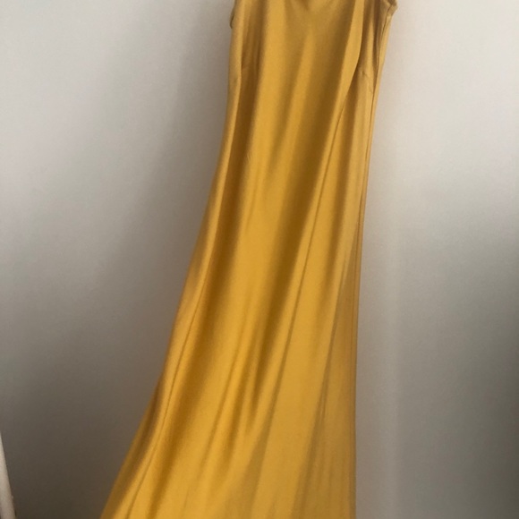 Yellow Mustard Satin Effect Maxi Dress - Picture 13 of 16